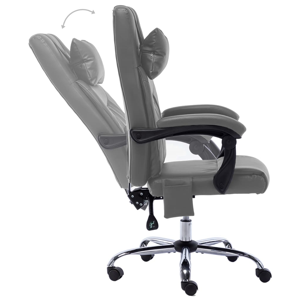 Massage office chair artificial leather anthracite