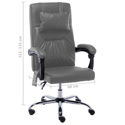 Massage office chair artificial leather anthracite