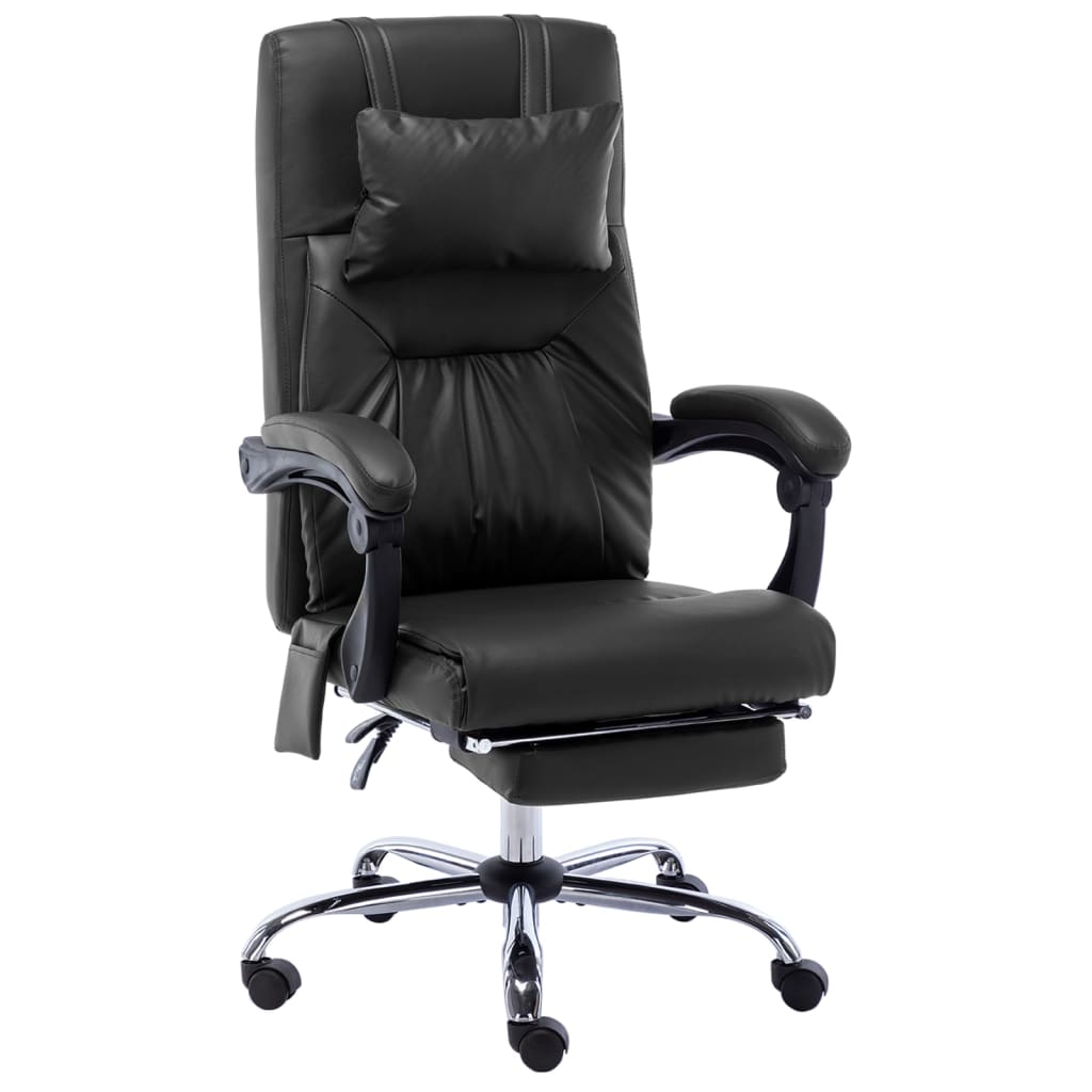 Massage office chair artificial leather black