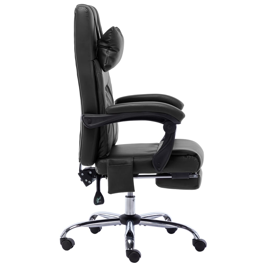 Massage office chair artificial leather black