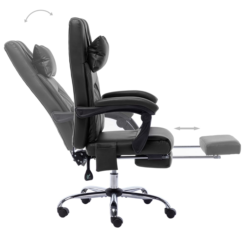 Massage office chair artificial leather black