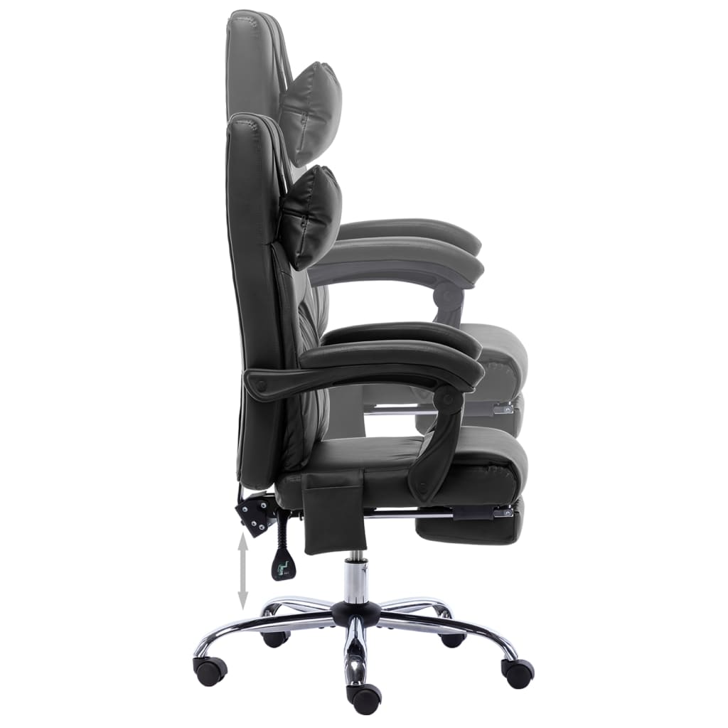 Massage office chair artificial leather black