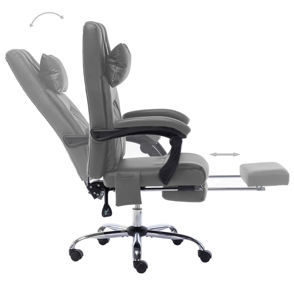 Massage office chair artificial leather anthracite