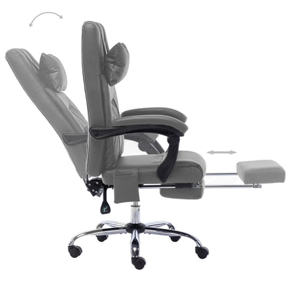 Massage office chair artificial leather anthracite