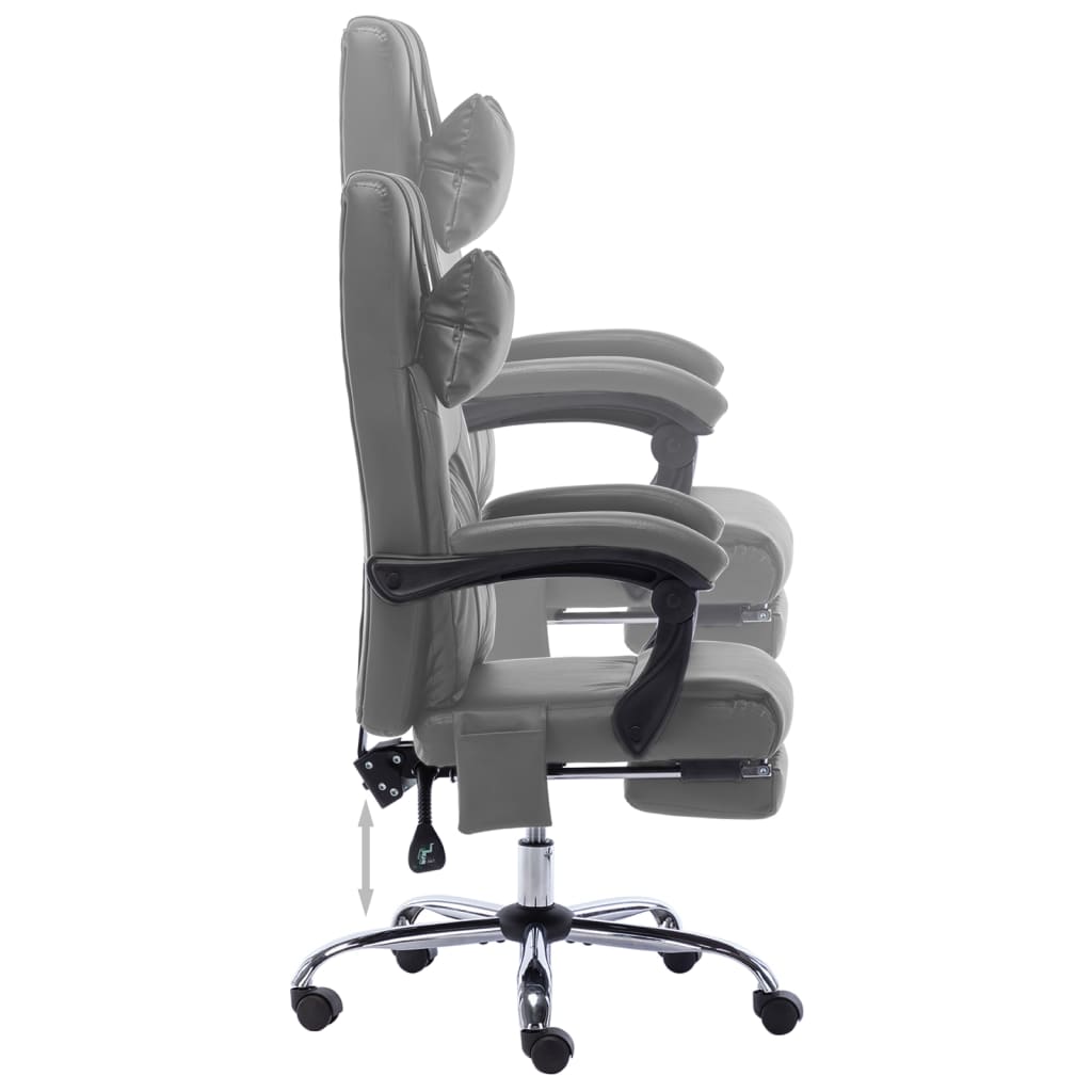 Massage office chair artificial leather anthracite