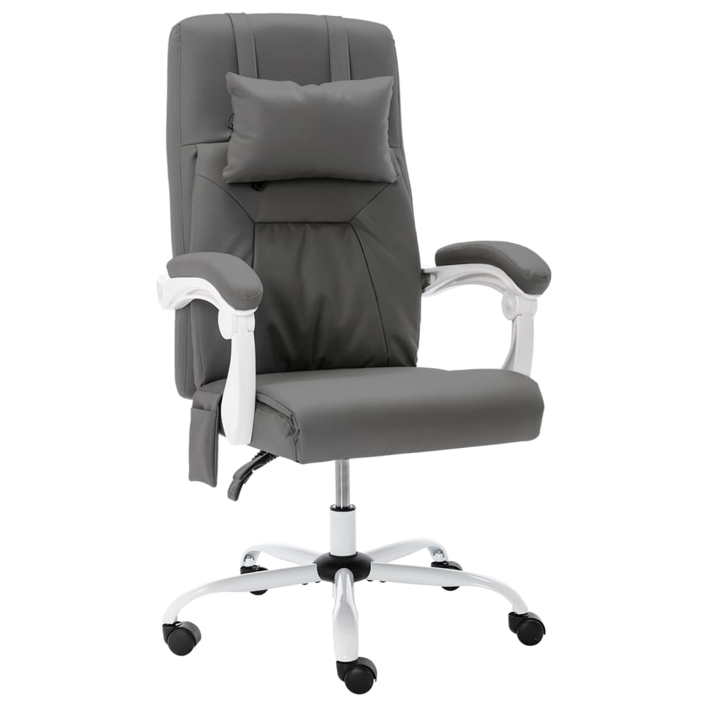 Office massage chair imitation leather grey