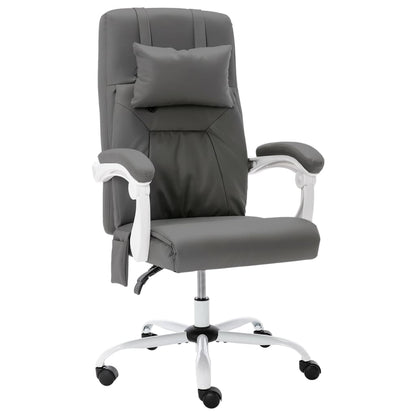Office massage chair imitation leather grey