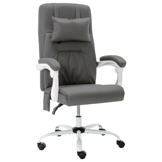 Office massage chair imitation leather grey