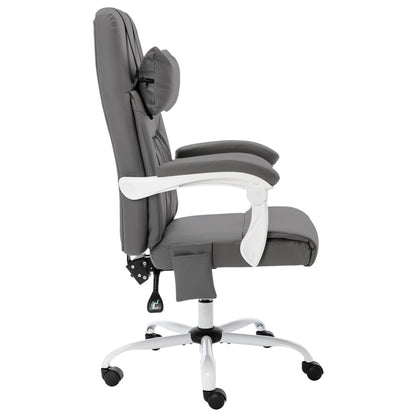 Office massage chair imitation leather grey