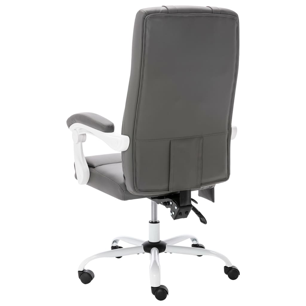 Office massage chair imitation leather grey