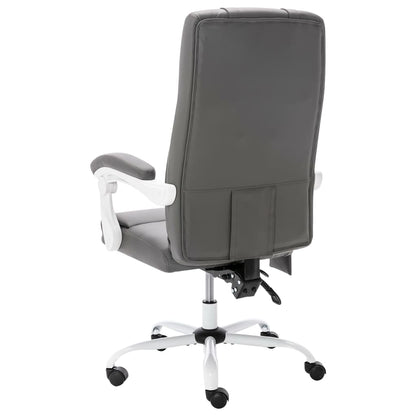 Office massage chair imitation leather grey