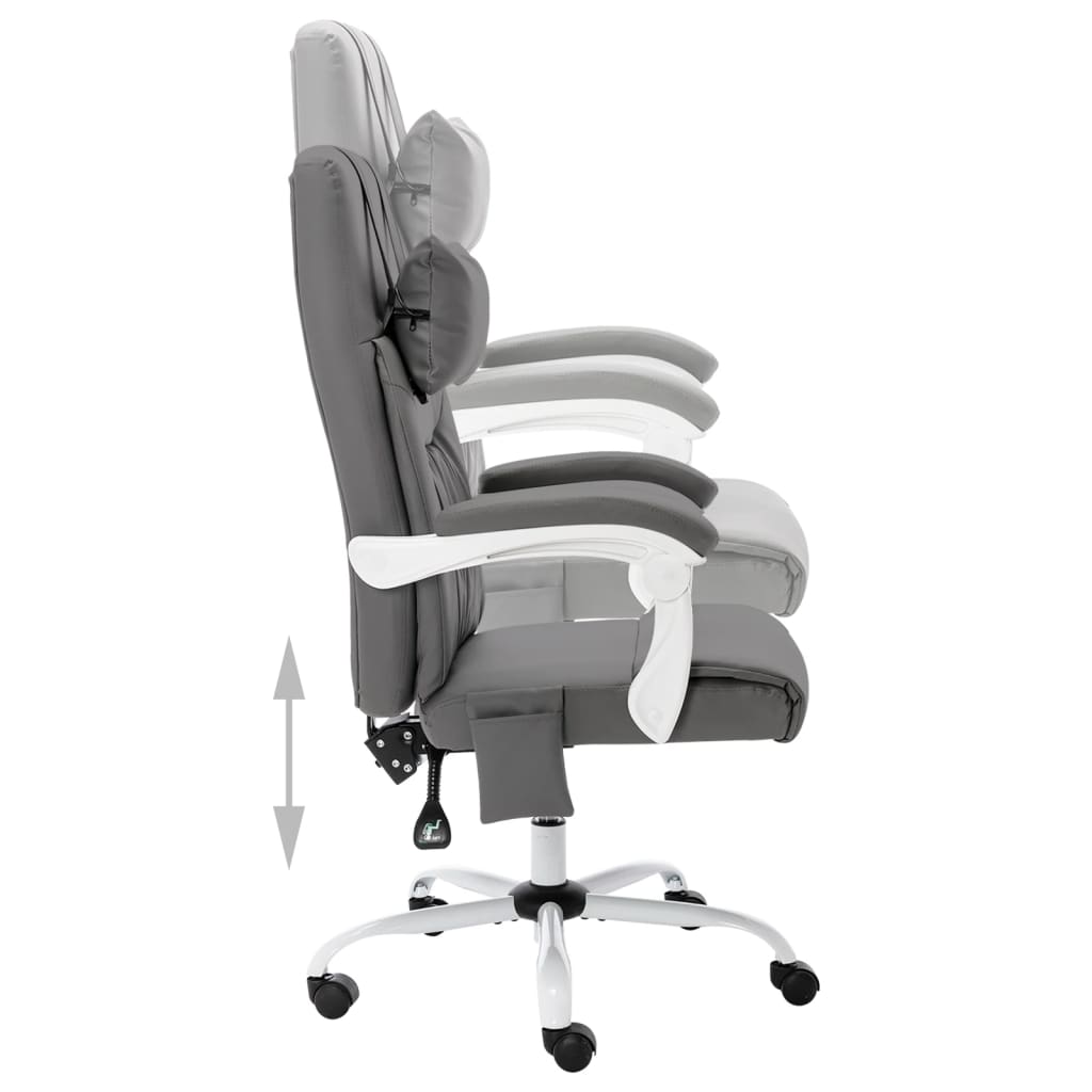 Office massage chair imitation leather grey