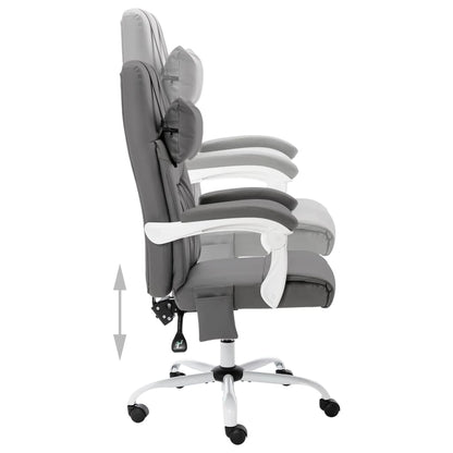 Office massage chair imitation leather grey