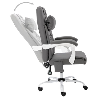 Office massage chair imitation leather grey