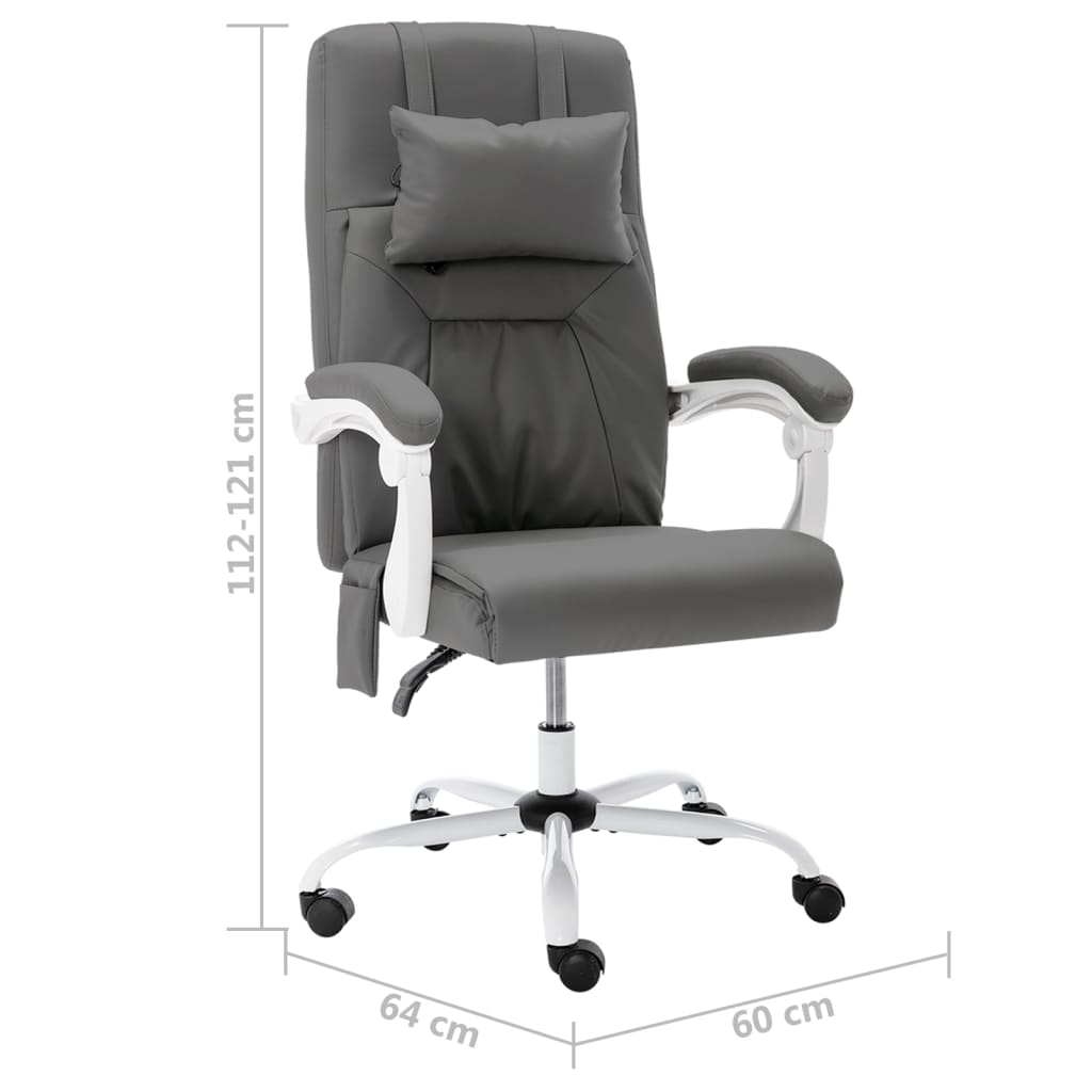 Office massage chair imitation leather grey