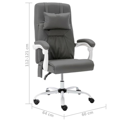 Office massage chair imitation leather grey