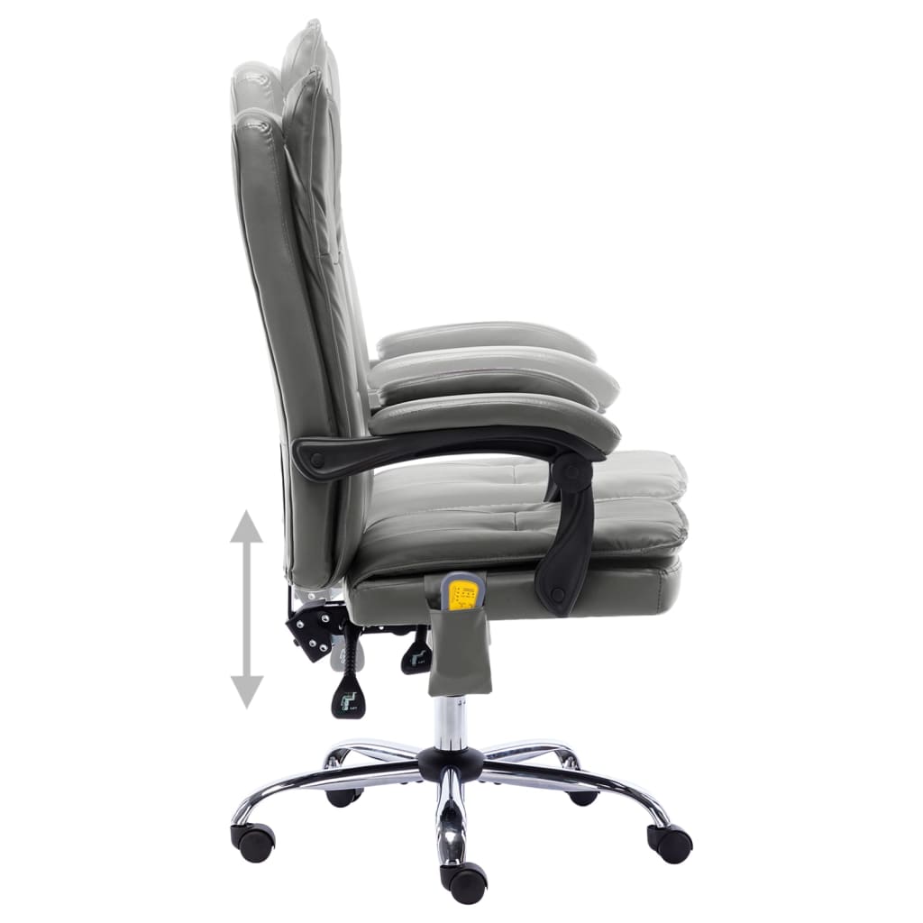 Massage office chair artificial leather anthracite