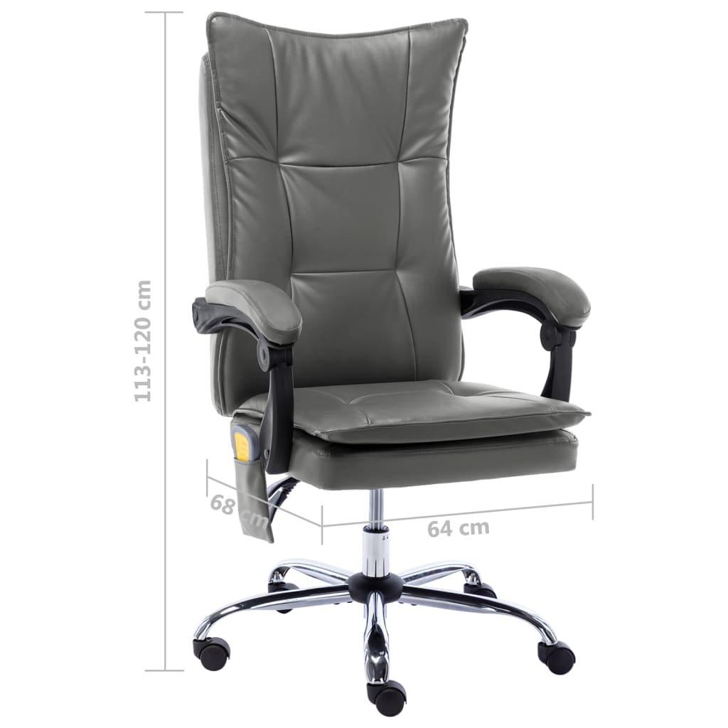 Massage office chair artificial leather anthracite
