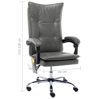 Massage office chair artificial leather anthracite