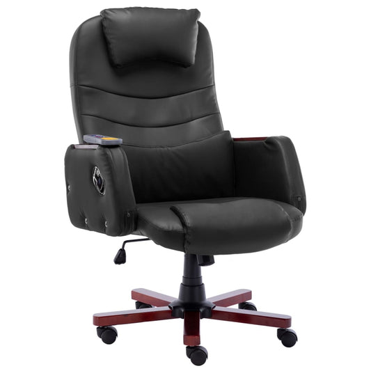 Massage office chair artificial leather black