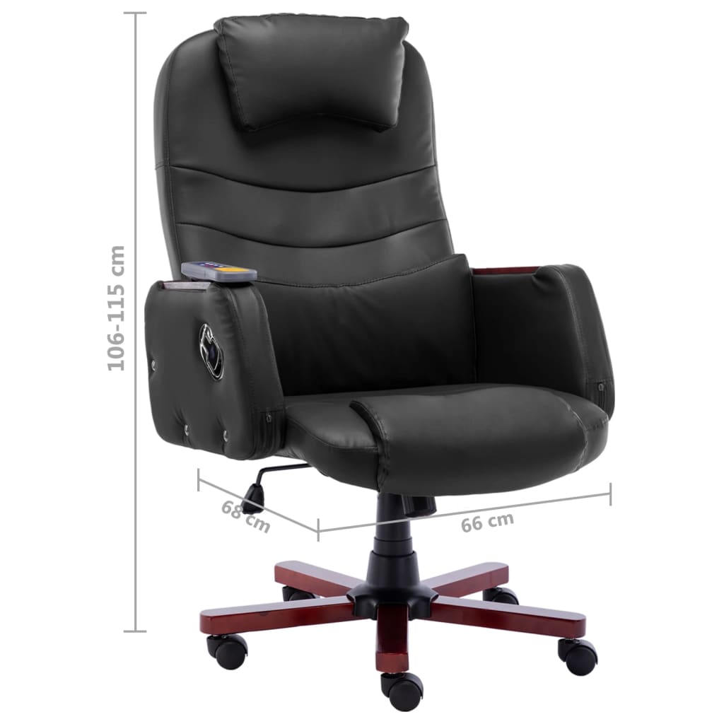 Massage office chair artificial leather black