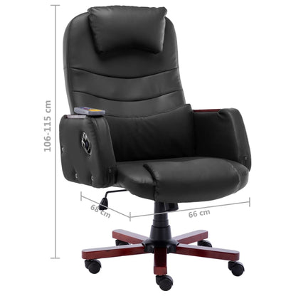 Massage office chair artificial leather black