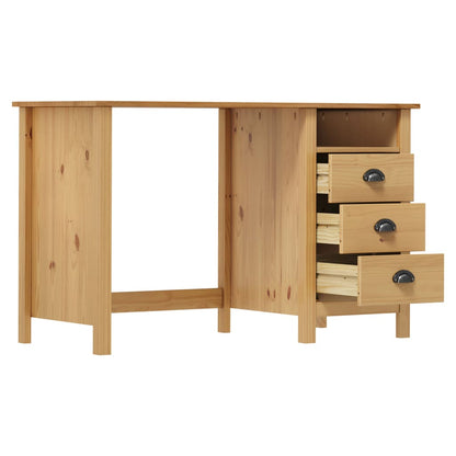 Hill desk 3 drawers 120x50x74 cm solid pine wood