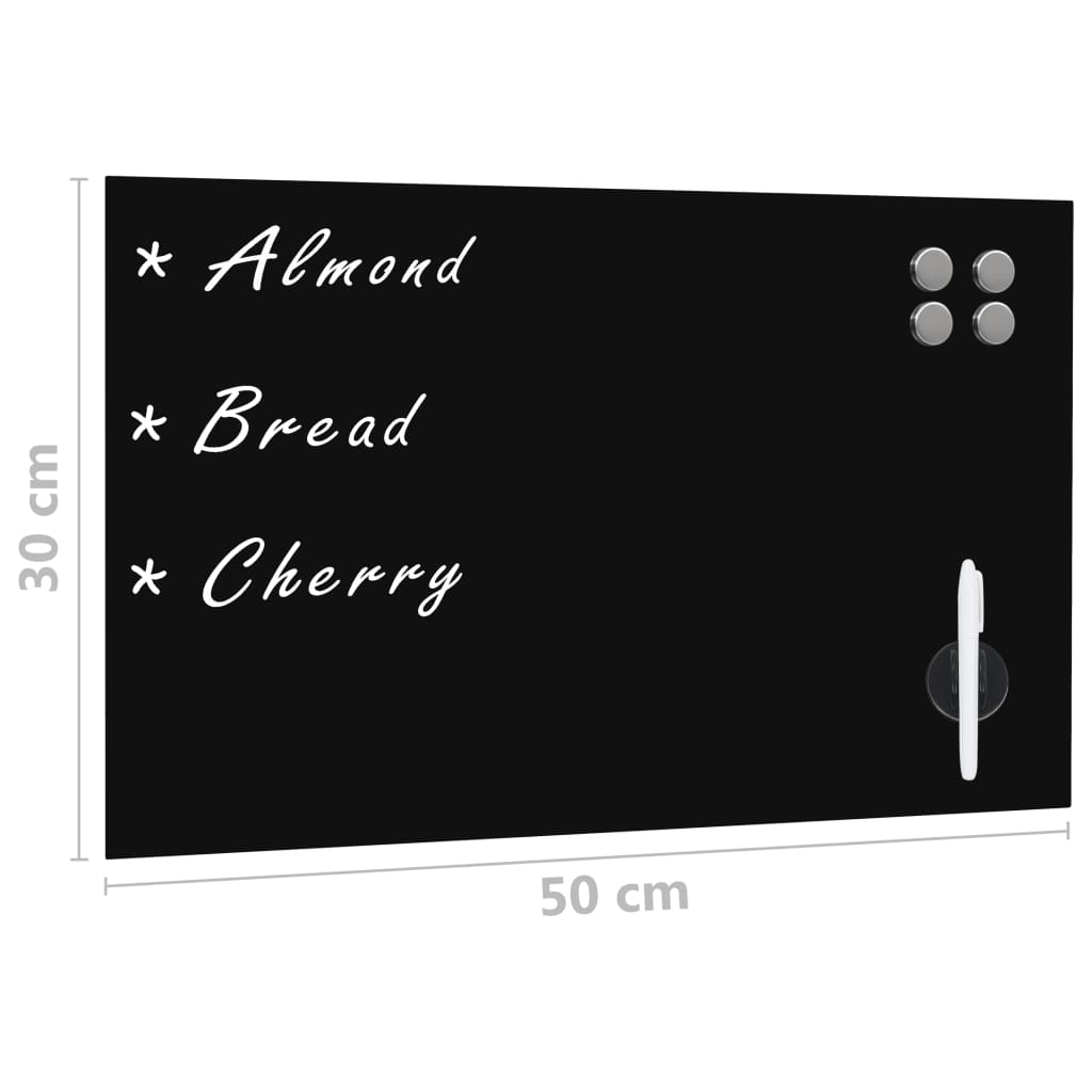 Magnetic board wall mounting 50x30 cm glass