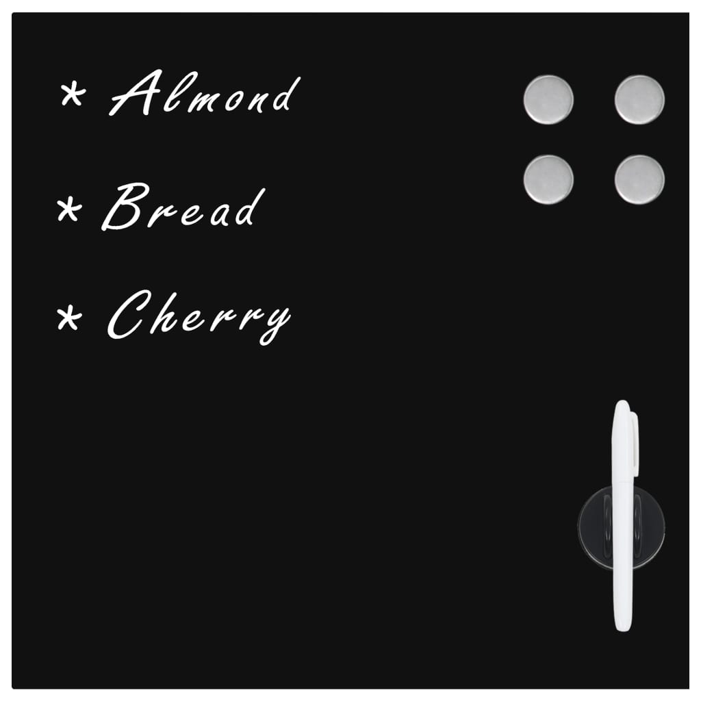 Magnetic board wall mounting 50x50 cm glass