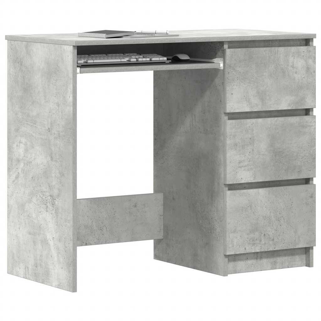Bureau 90x45x76 cm bewerkt hout betongrijs