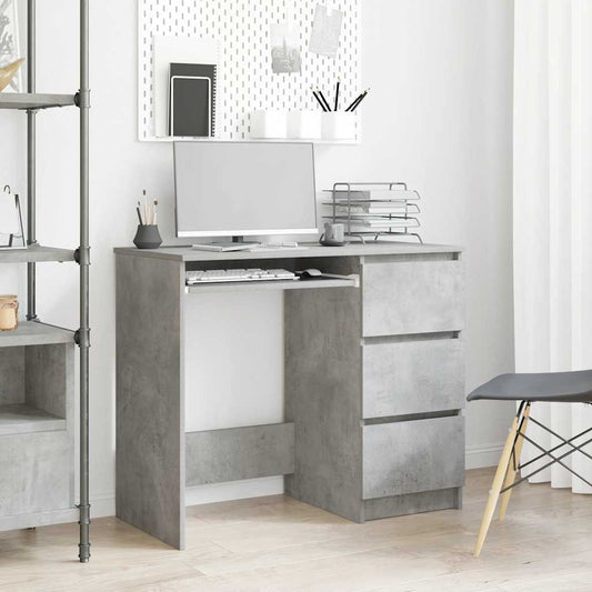 Desk 90x45x76 cm chipboard concrete gray