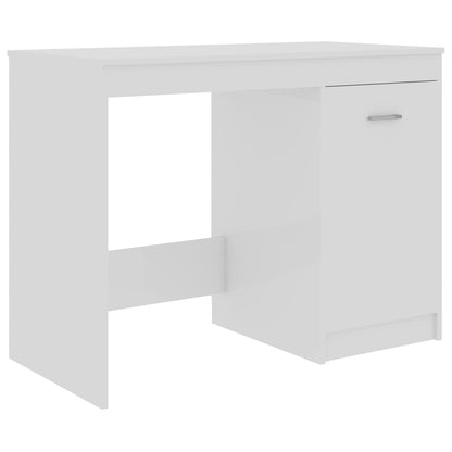 Desk 100x50x76 cm processed wood high-gloss white