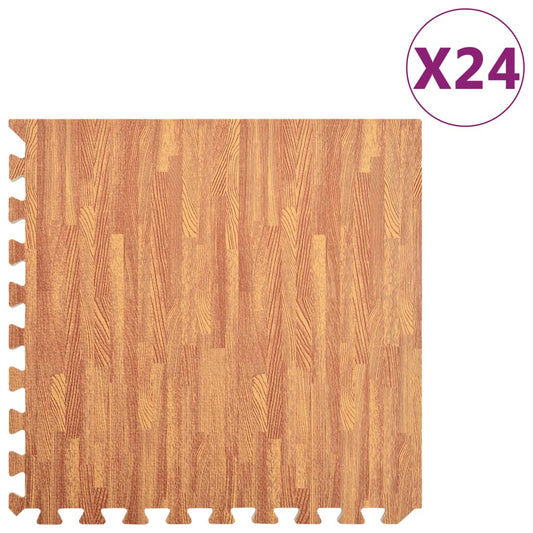 Sports mats 24pcs 8.64㎡ EVA foam wood grain print