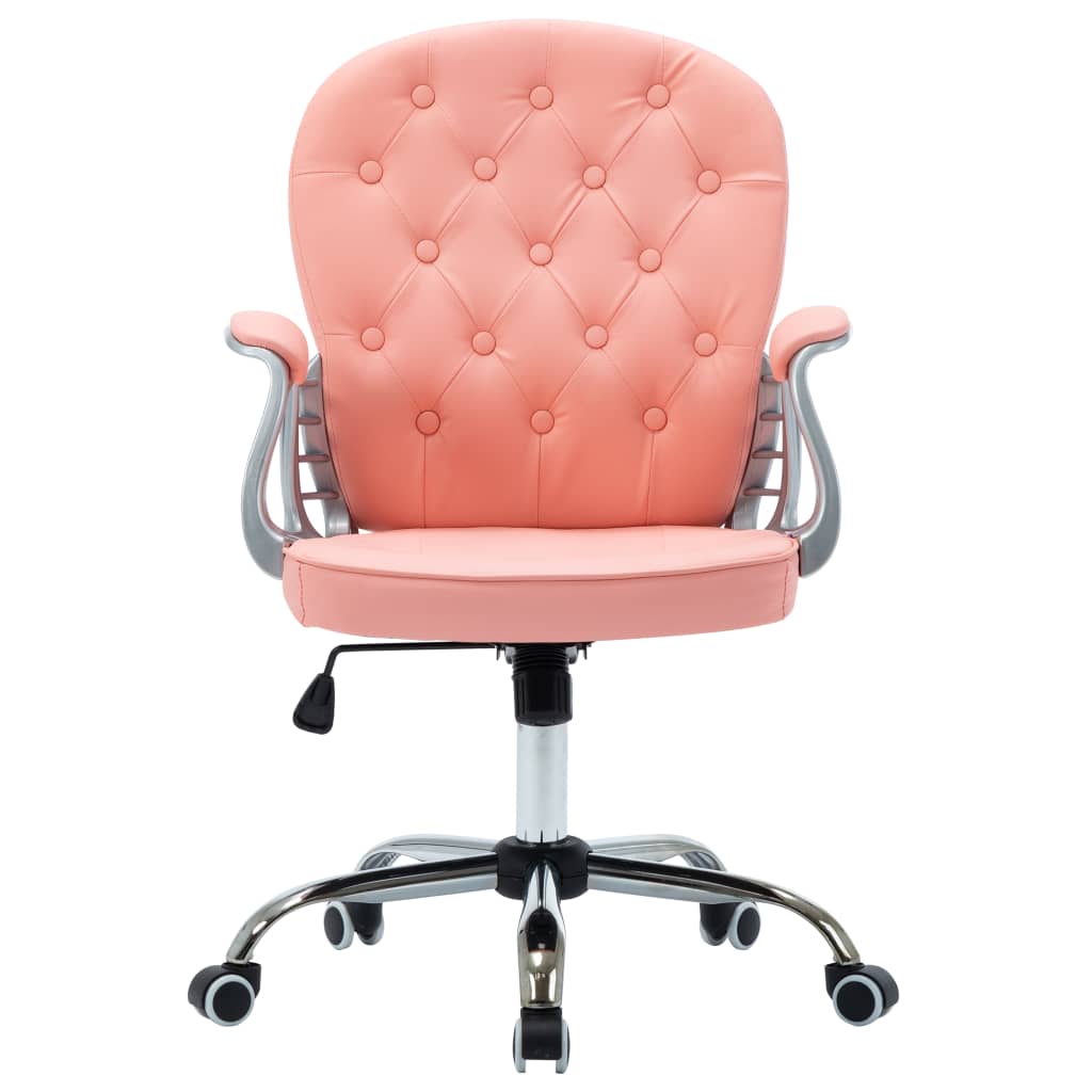 Office chair swivel artificial leather pink