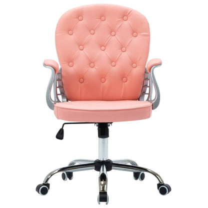 Office chair swivel artificial leather pink