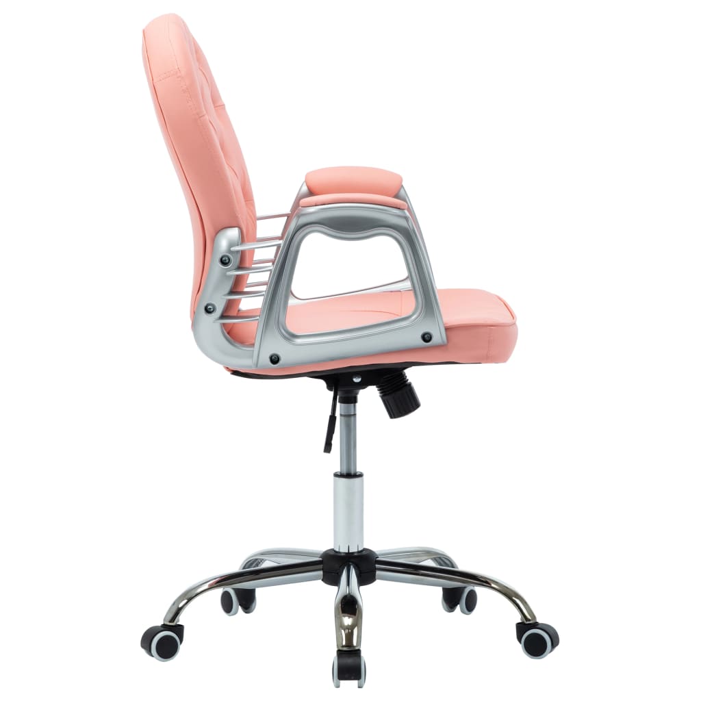 Office chair swivel artificial leather pink