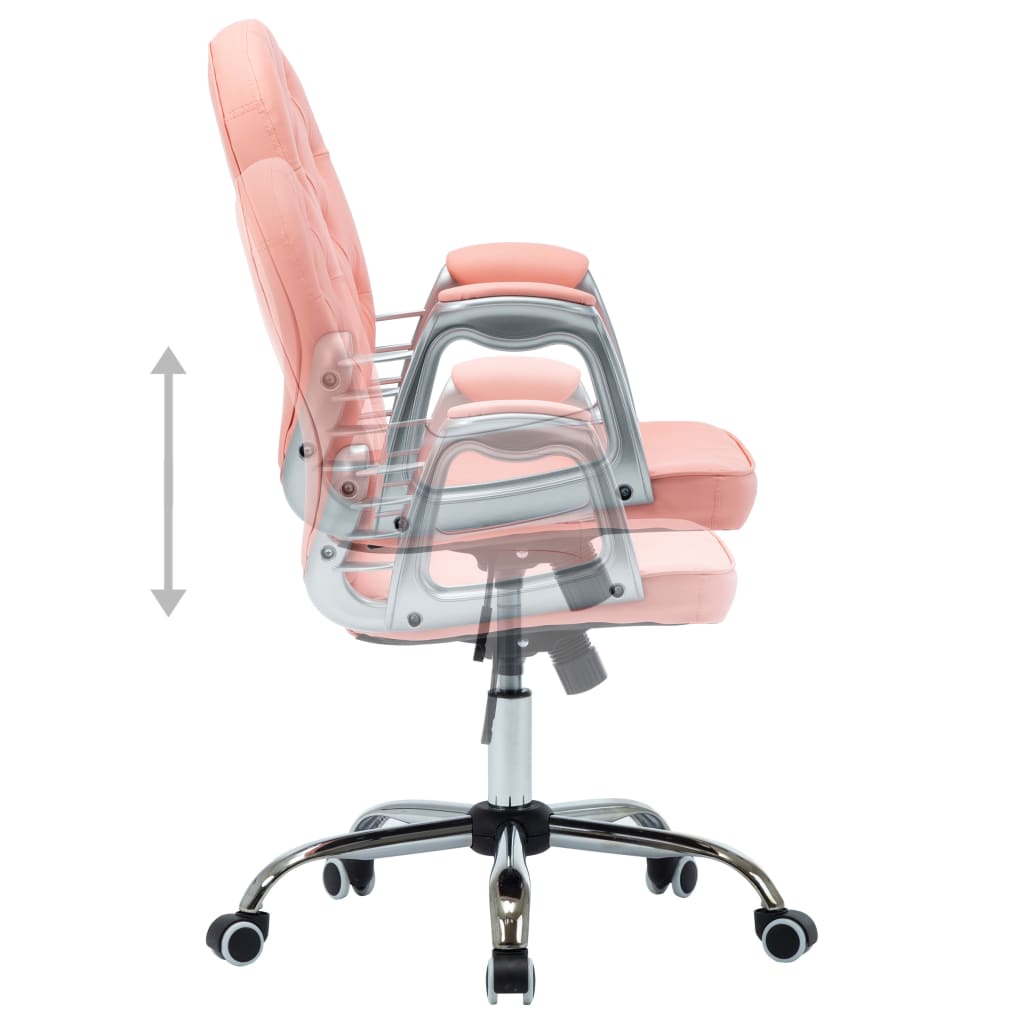 Office chair swivel artificial leather pink