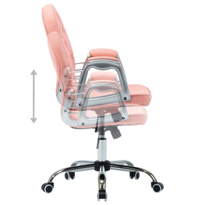 Office chair swivel artificial leather pink