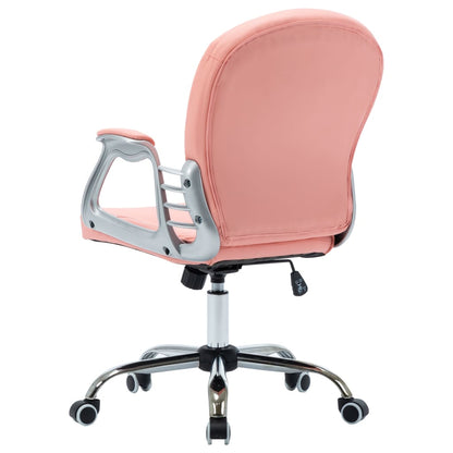 Office chair swivel artificial leather pink