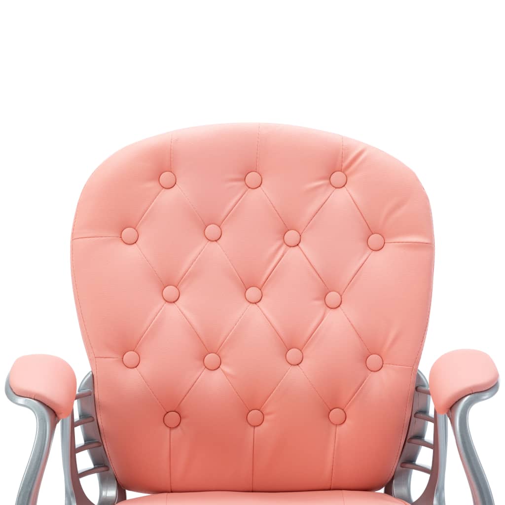 Office chair swivel artificial leather pink