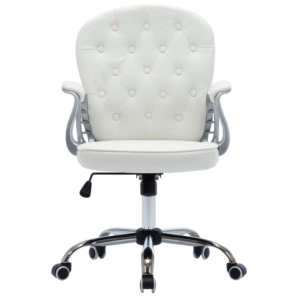 Kantoorstoel draaibaar kunstleer wit
