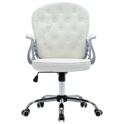 Kantoorstoel draaibaar kunstleer wit