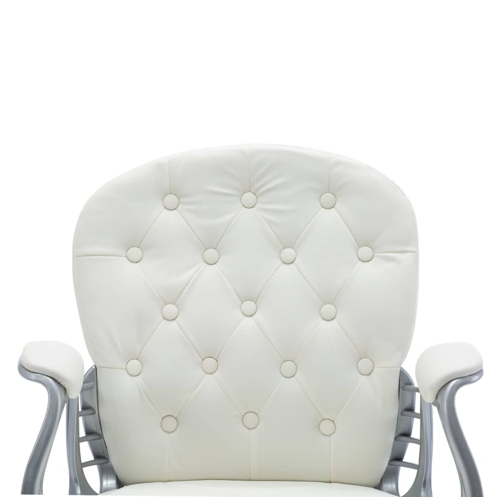 Kantoorstoel draaibaar kunstleer wit