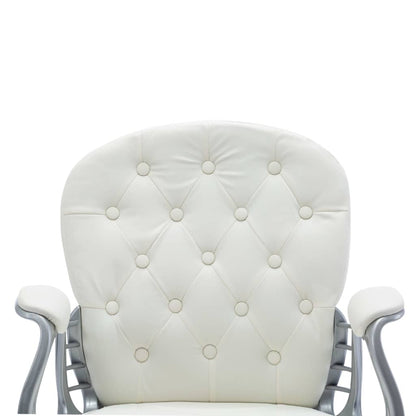 Kantoorstoel draaibaar kunstleer wit