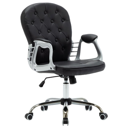 Office chair swivel artificial leather black