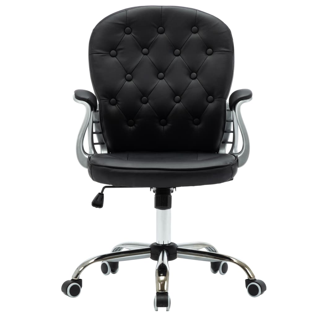 Office chair swivel artificial leather black