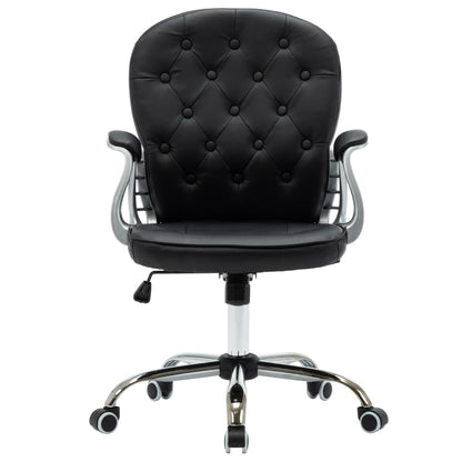 Office chair swivel artificial leather black