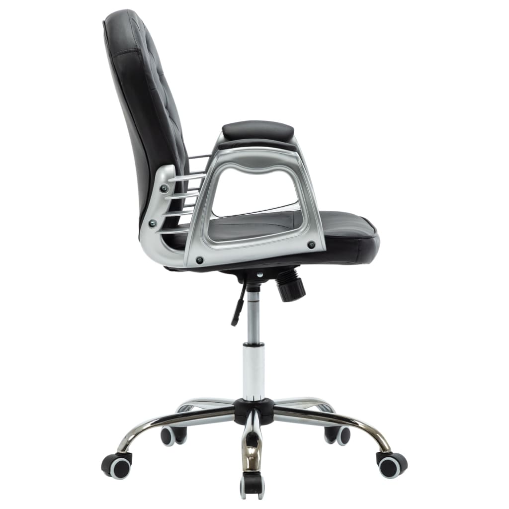 Office chair swivel artificial leather black
