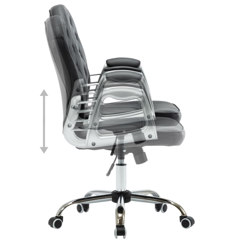 Office chair swivel artificial leather black