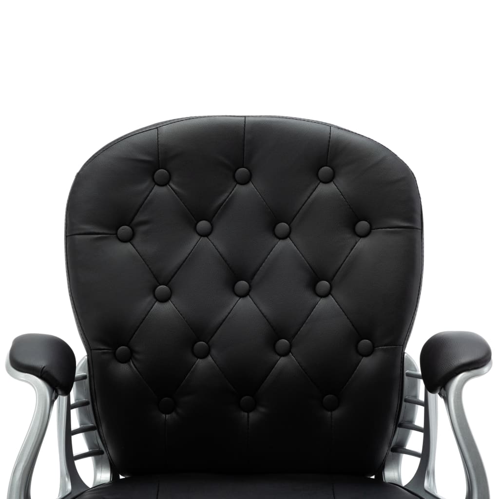 Office chair swivel artificial leather black